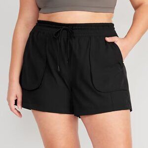 Old Navy High-Waisted StretchTech Activewear Shorts Womens Plus Size 3X Black